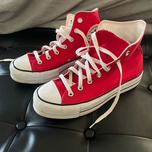 Custom converse chuck taylor all star lift hi red 8 ctas platform sneaker